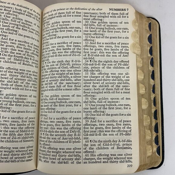Oxford Self-Pronouncing Holy Bible Authorized KJV Blue Personal Size Tabbed 1951 - Picture 6 of 10
